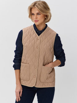 Легкий стеганый жилет с накладными карманами