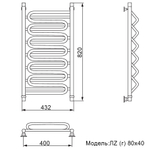 Полотенцесушитель Ника CURVE ЛZ (Г) 80/40