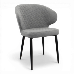 Стул "Нант" (арт. 355), велюр Бренди В22 серый, ножка круглая черная