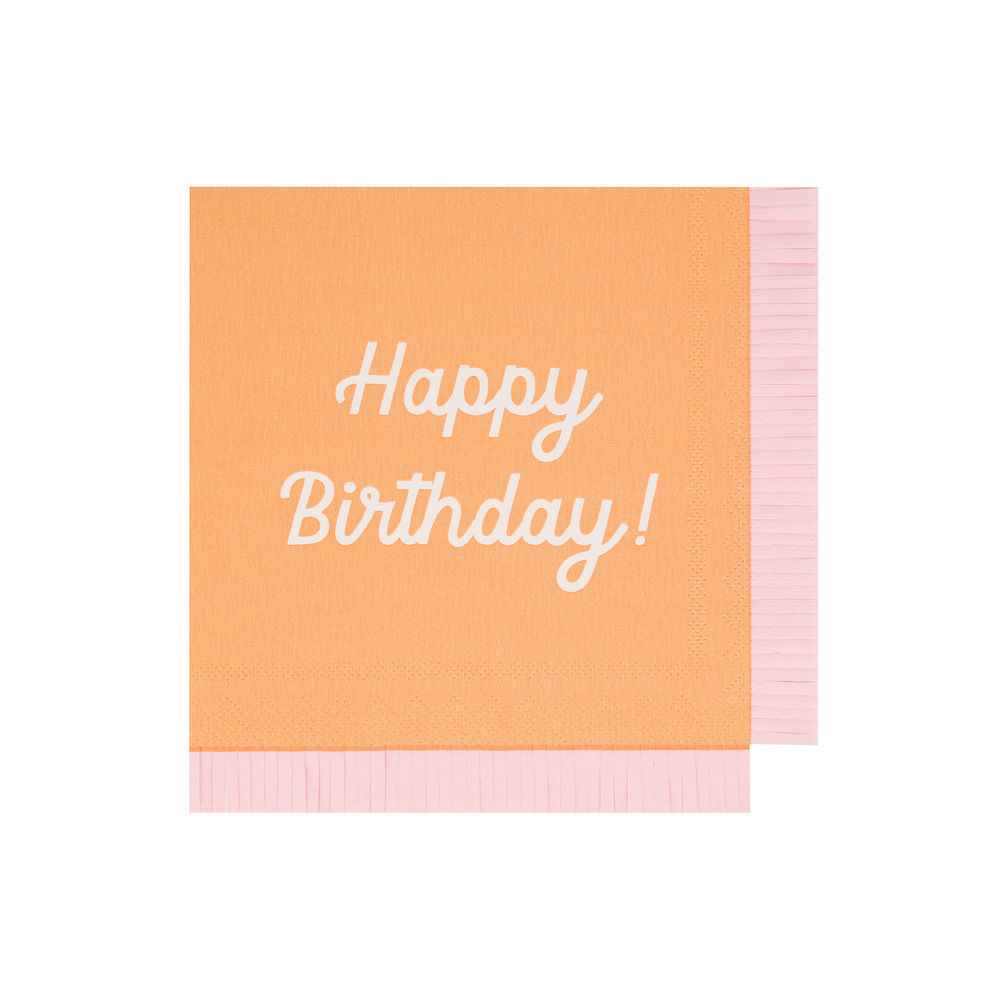 Салфетки большие цветные "Happy Birthday" 16 шт.