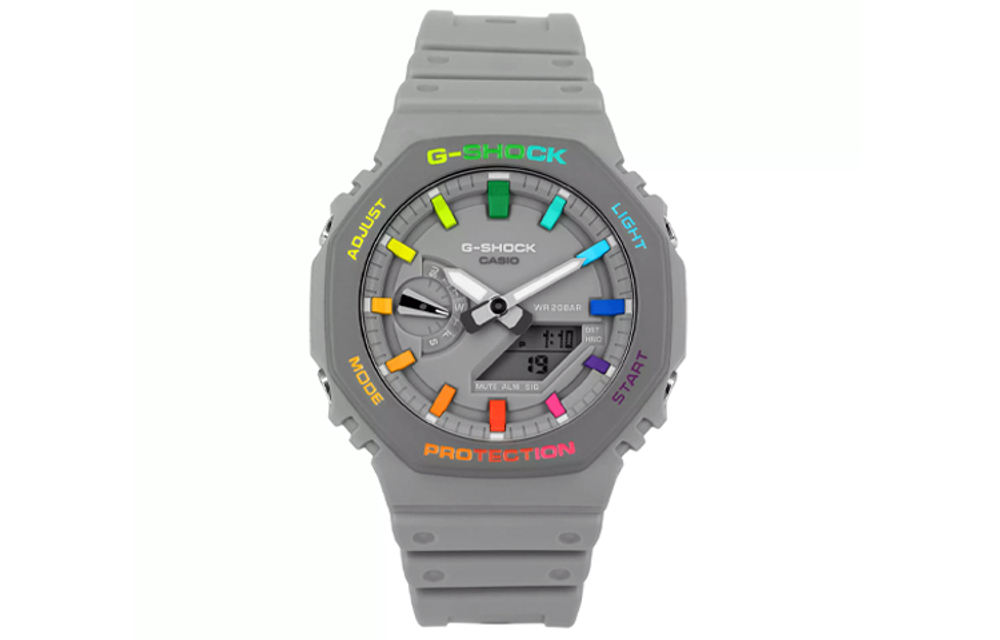 CASIO Men Liquid Crystal/Analog Dual Display Series Gray Watch GA-2100-1AERD