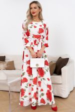 Платье Марго (белый/розы) Р11-1245 Nikol