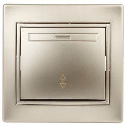 Переключатель Intro Plano 1-103-04 одноклавишный 10А-250В, IP20, СУ, шампань | Intro Plano