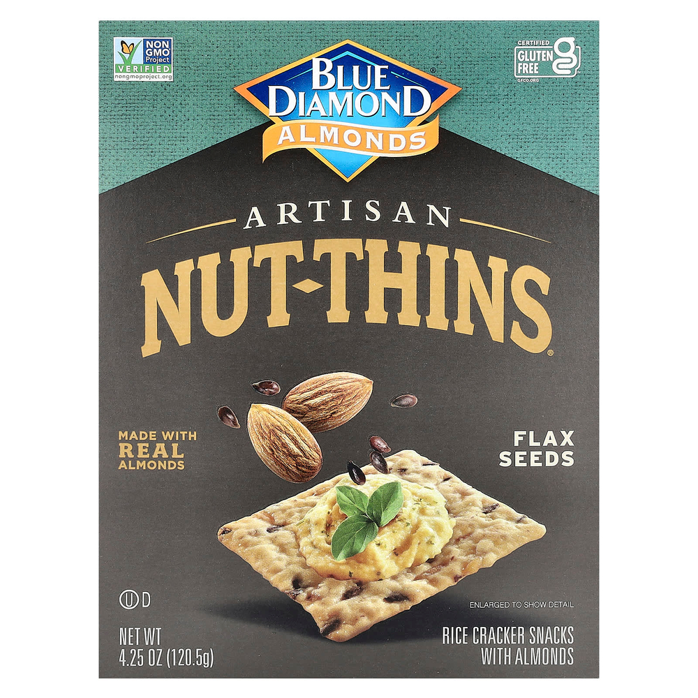 Blue Diamond, Artisan Nut-Thins®, рисовые крекеры с миндалем, семена льна, 120,5 г (4,25 унции)