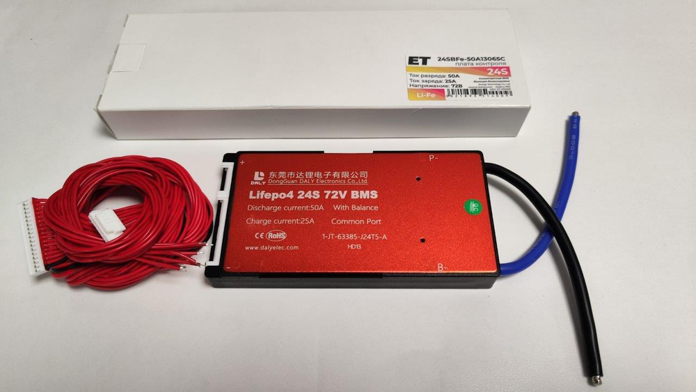 Плата контроля BMS LiFePO4 24S 72V 50A