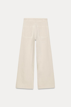 ZARA ДЖИНСЫ MARINE STRAIGHT LEG С ВЫСОКОЙ ПОСАДКОЙ И КАРМАНАМИ — ZW COLLECTION, КАМЕННО-СЕРЫЙ