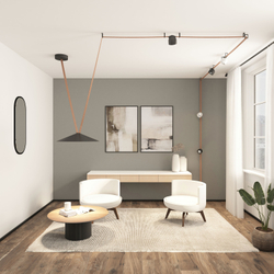 DK5668-BK Cветильник для трека-ремня Belty Smart, серия Flow, со светодиодом, D600*H122мм, 48V DC, 24W, RA90, 120°, 2700-6500K, IP20, черный, алюминий