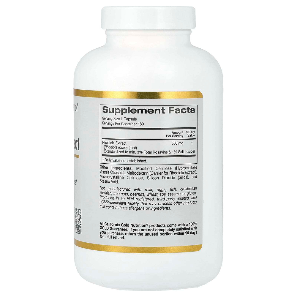 California Gold Nutrition, экстракт родиолы, 500 мг, 180 растительных капсул