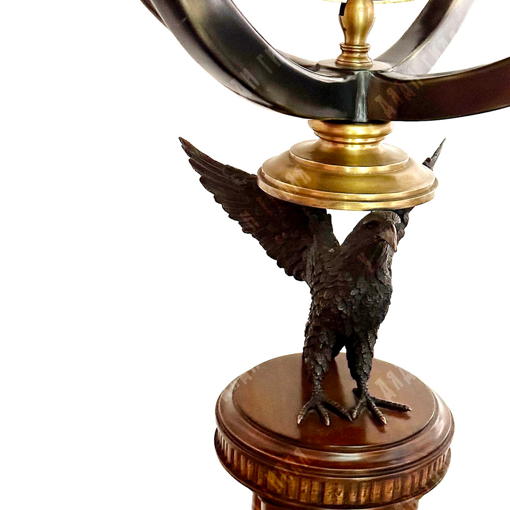 Глобус напольный рельефный, стилизованный под эпоху Регентства. Красное дерева, бронза, латунь. ХХ в