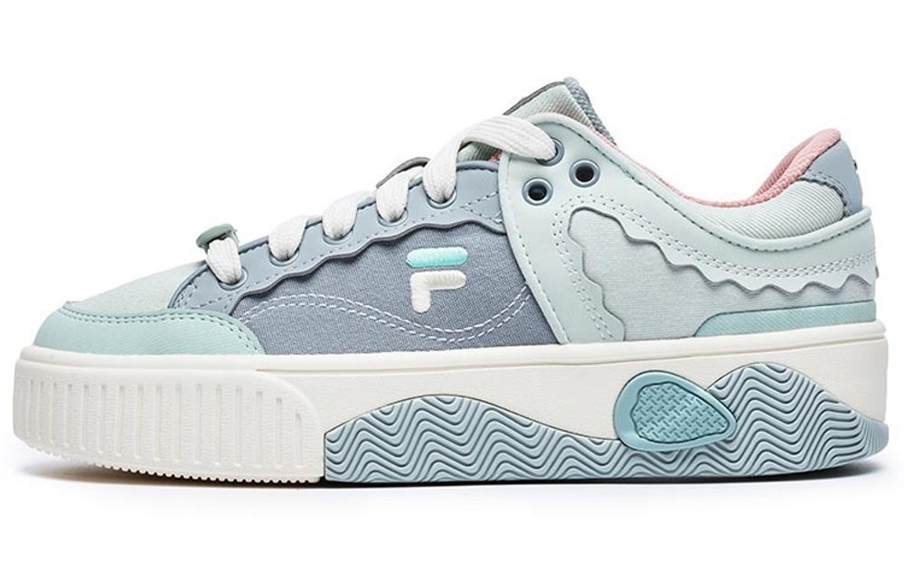 FILA FUSION Fila tide brand STACK thick-soled non-slip wear-resistant lightweight low-top sneakers women's gray quarry blue