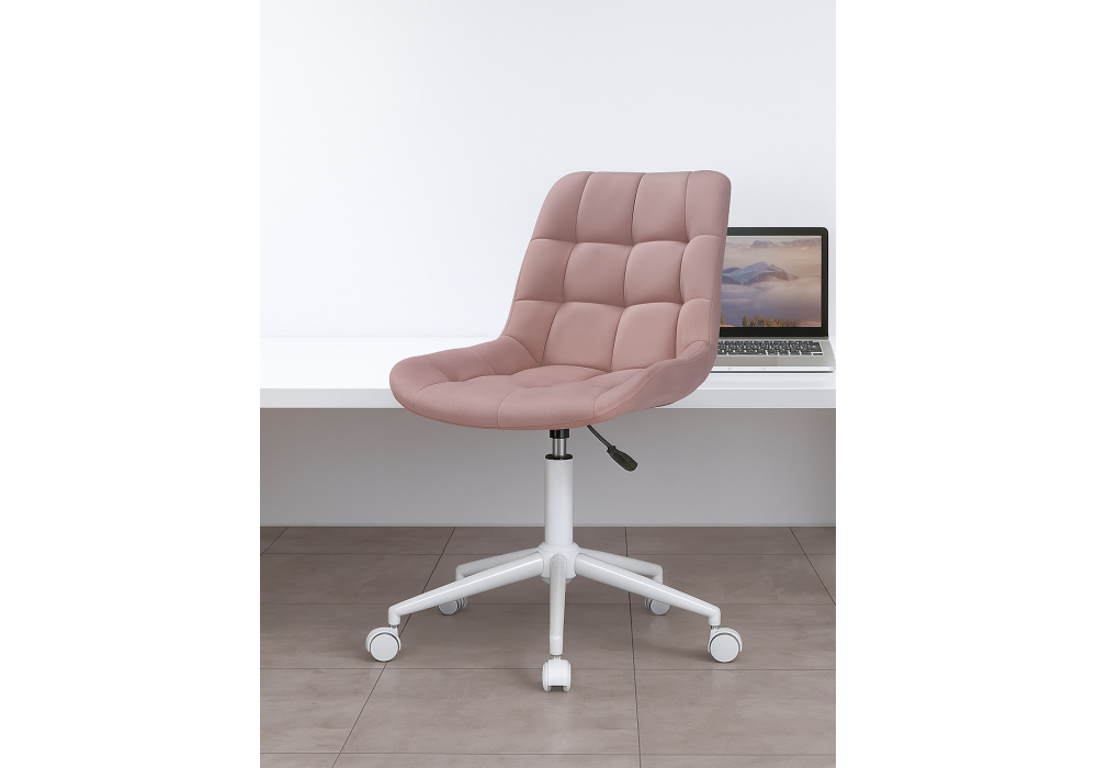 Офисное кресло Woodville Честер розовый, белый, ножки белые