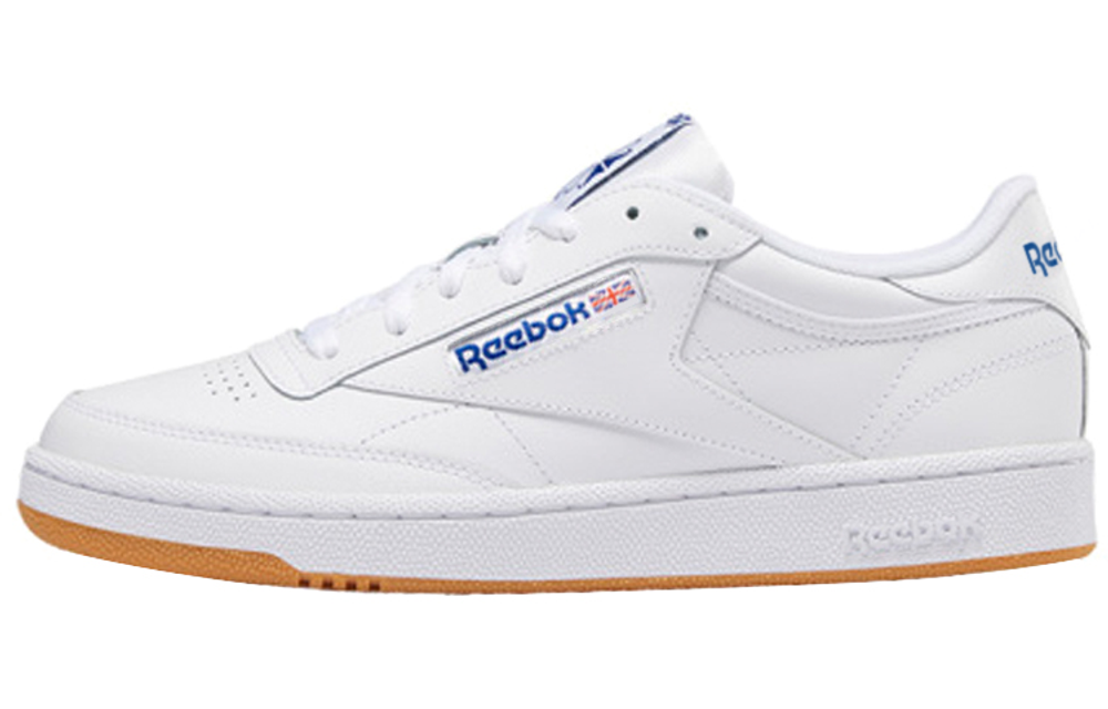 Reebok Club C 85 non-slip shock-absorbing low-top sneakers for men and women with the same white and blue