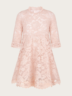 Персиковое кружевное платье "Гортензия"