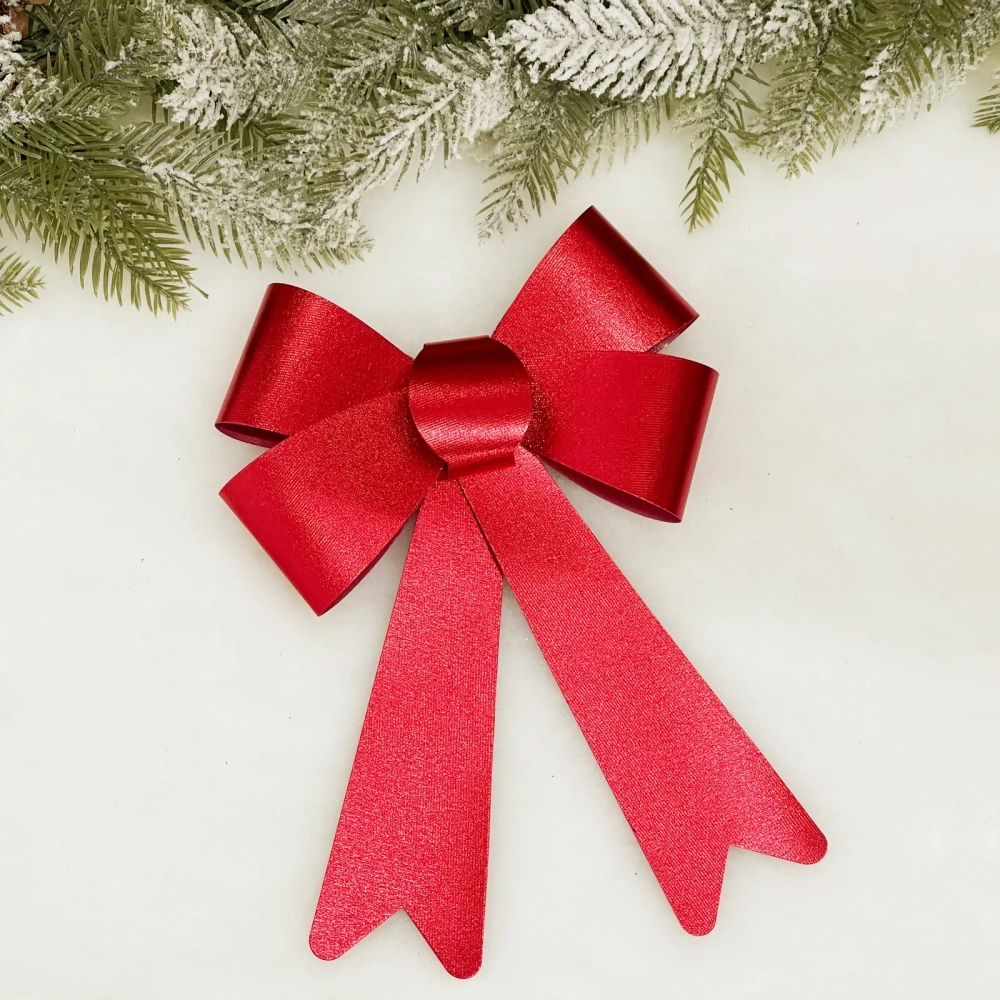 Бант на ёлку «Сказочные блики», Красный