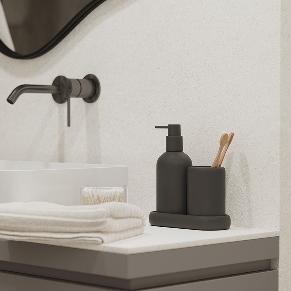 Стакан для зубных щеток Slim, черный