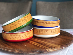 Малая фарфоровая пиала или миска для завтрака с берестой. Коллекция Достоевская или Старорусская