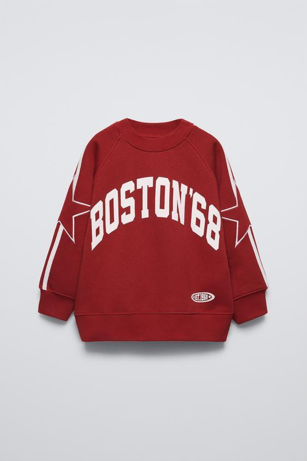 ZARA ТОЛСТОВКА VARSITY, КРАСНЫЙ