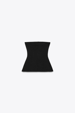 ZARA ТОП-БАНДО В СТИЛЕ ИНТЕРЛОК, ЧЕРНЫЙ