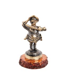 AM-1912 Фигурка «Гаишник регулировщик» (латунь, янтарь)