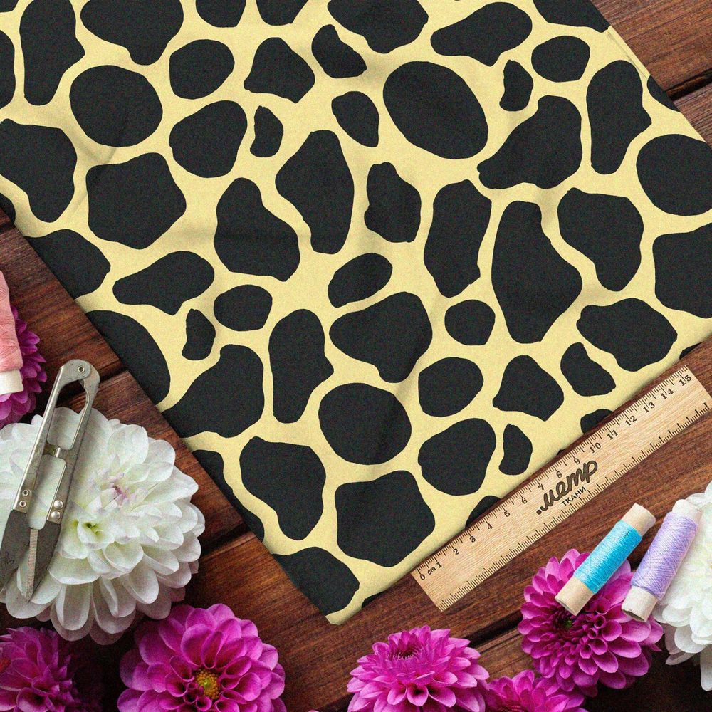 Ткань оксфорд 600 жёлто-чёрный жираф