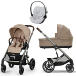 Коляска Cybex Balios S Lux TPE complete Cloud G Fog Grey Base G 4 в 1 Almond Beige с дождевиками
