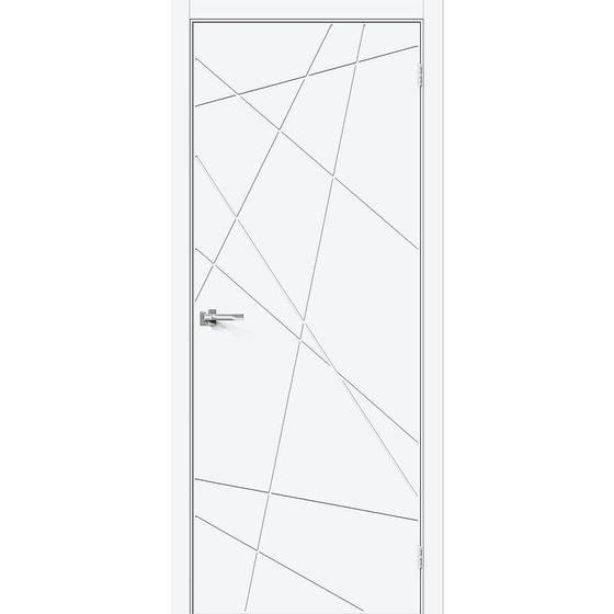 Купить Межкомнатная дверь ПЭТ Граффити-5.Д.П White Silk глухая
