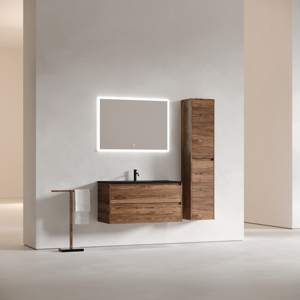 Тумба подвесная под раковину Sancos Libra, дуб чарльстон 990х450х500 мм