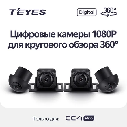 Комплект цифровых камер 1080P для кругового обзора 360 Teyes CC4PRO