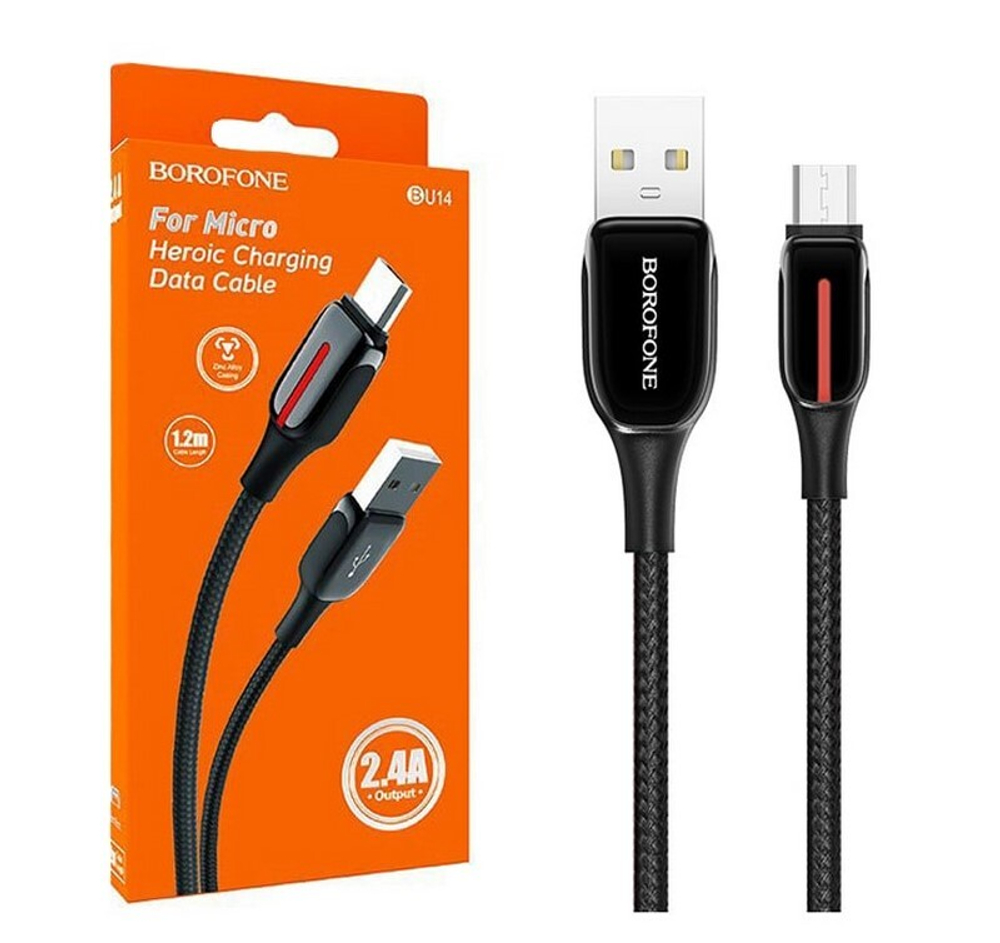 Кабель USB - Micro BOROFONE BU14 (черный) 1м