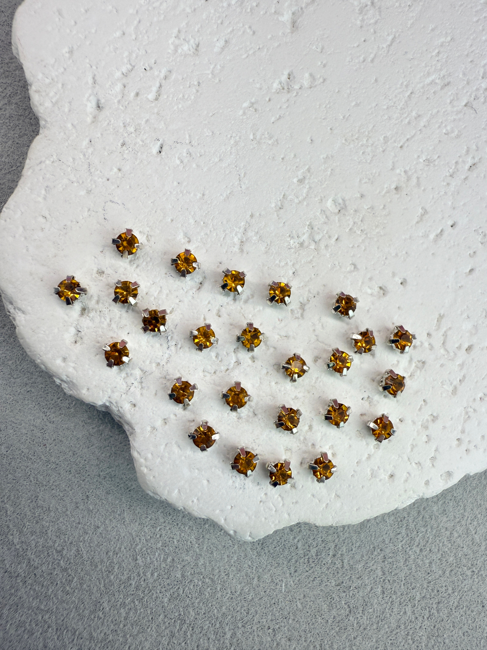 Шатоны 3 мм, Топаз в серебре, 25 шт