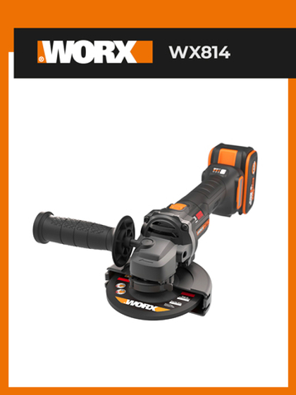 Угловая шлифмашина бесщёточная аккумуляторная WORX WX814 125мм