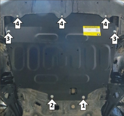 Защита стальная 2 мм; Д;КПП; Chery Tiggo 4; 4Pro; 7; 7Pro, 8; 8Pro; Exeed LX MOTODOR.79002