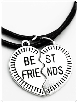 Парные кулоны для друзей "Best Friend" (26х25мм) на шнурках.