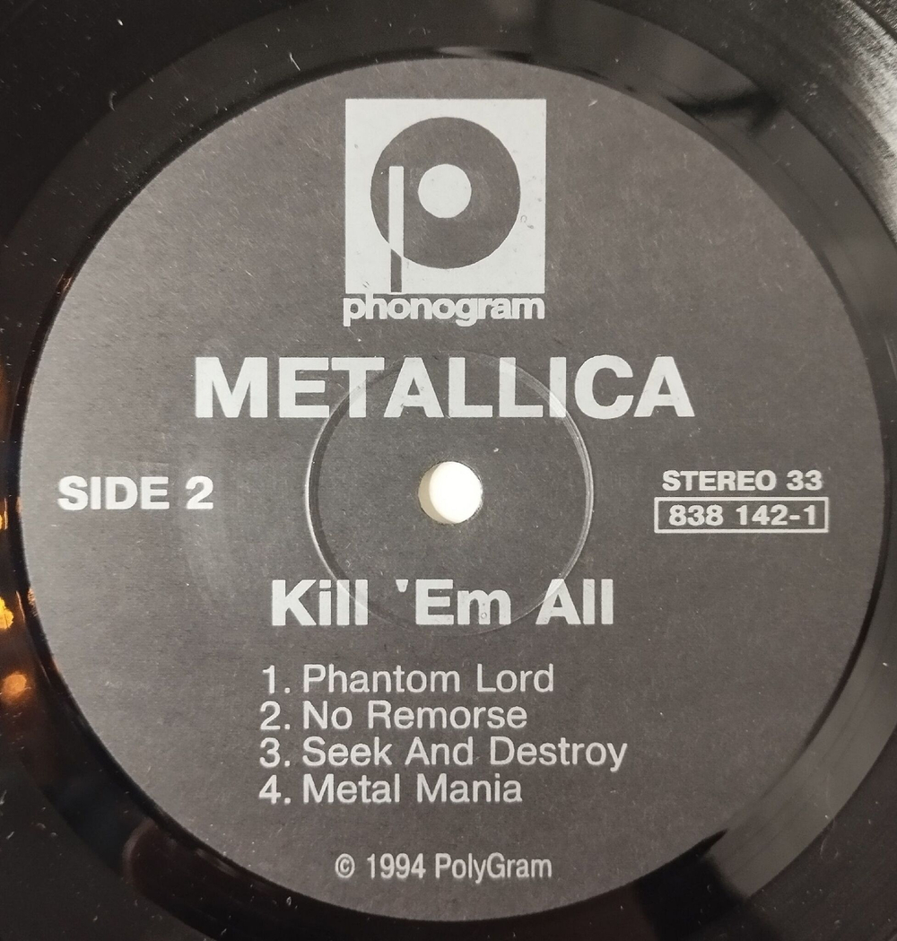 Винтажная виниловая пластинка LP Metallica Kill Em All (Россия 1994)