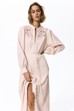 H&M Платье с кружевной отделкой, светло-розовый