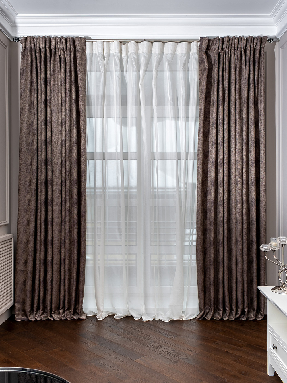 Портьера 280x300см Garda Decor Fiji коричневая 121GD-FSPORT-ED