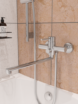 Смеситель с длинным изливом для ванны STWORKI Киркенес S45115CR хром