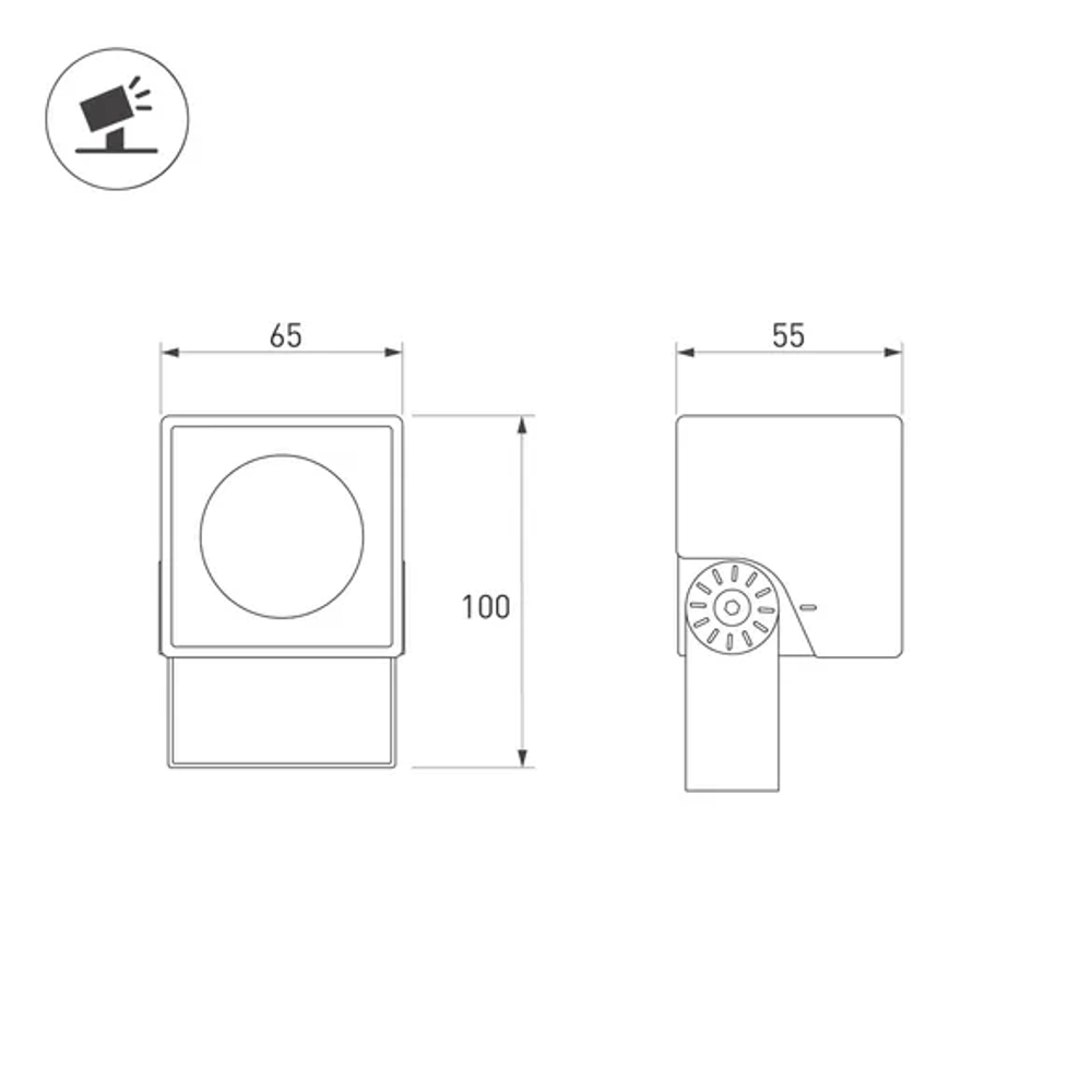 Светильник ALT-BLOCK-S65x65-5W Warm3000 (GR, 36 deg, 230V) (Arlight, IP66 Металл, 3 года) 054746