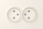 Накладка для розетки 2-й без заземления, со шторками 16A 250 В~, матовый кремовый, серия A07