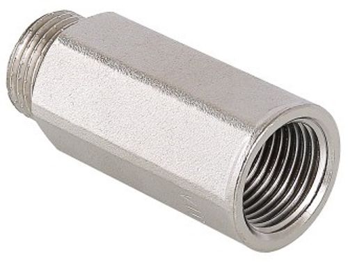 Удлинитель Valtec 1/2" х 10 мм ВР/НР с внутренней/наружной резьбой латунный никел. VTr.197.N.0410