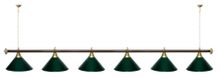 Лампа STARTBILLIARDS 6 пл. (плафоны антик медь,штанга красная,фурнитура золото)