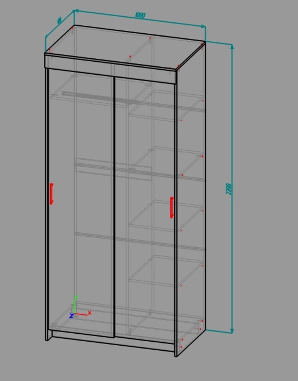 Шкаф купе 1000 Лотос