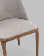 Стул Вудмайкл каркас дерево цвет темный орех рогожка бежевый