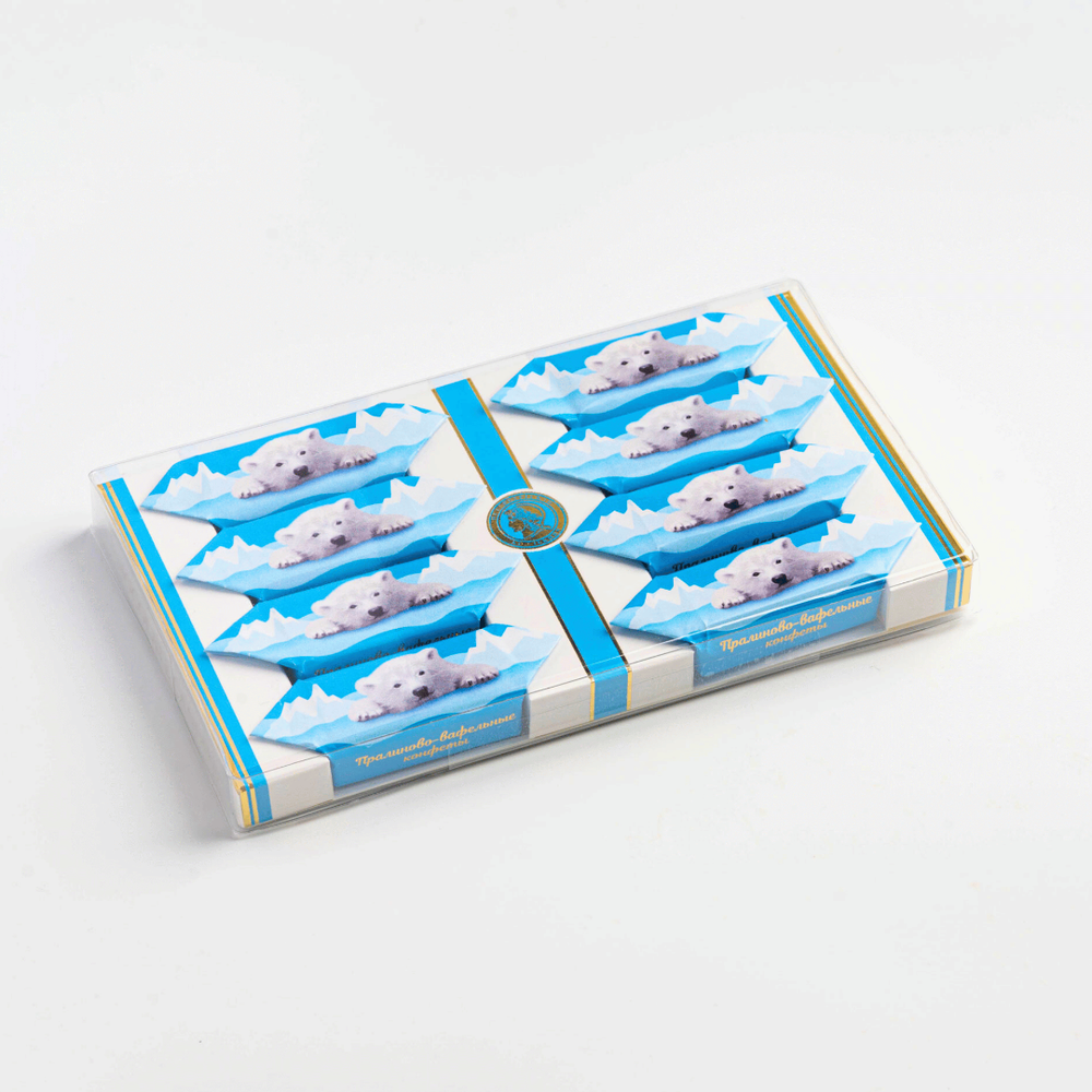 Конфеты Пралине, Вафли, Шоколад, Ваниль, Мишка 110 гр - Петербургская Коллекция