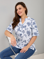Блузка БЛ-122/белый-синрозы