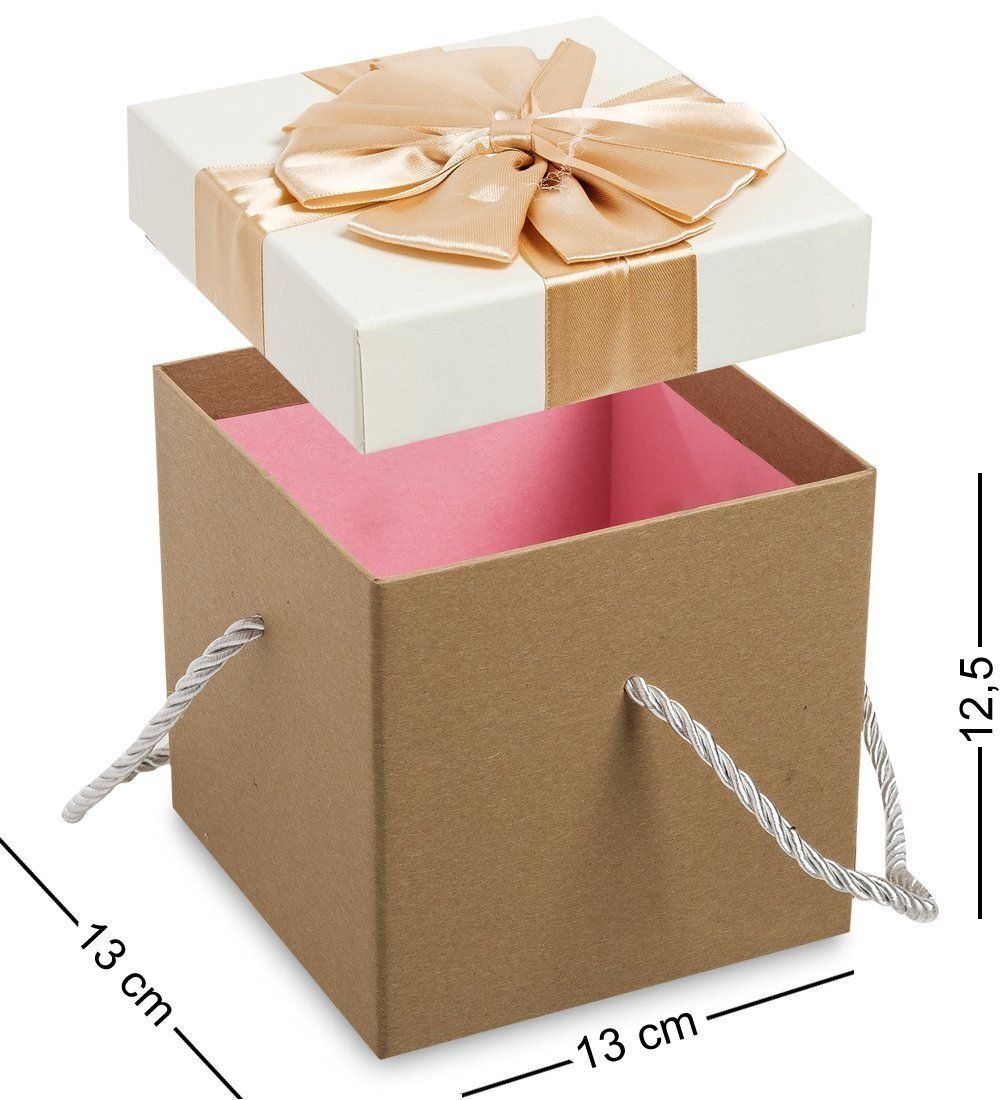 WG-83-F Коробка подарочная «Квадрат» цв.беж./бел.