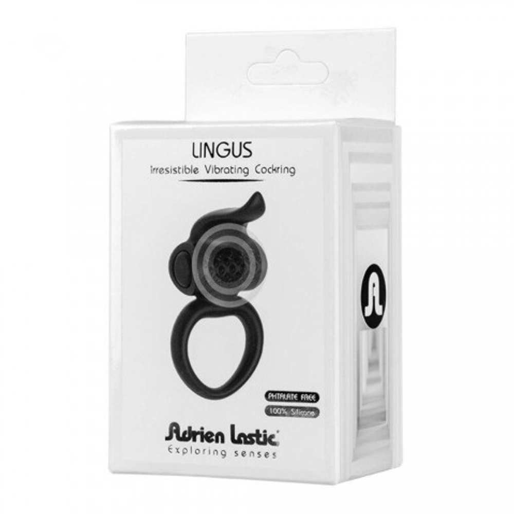Эрекционное виброкольцо Lingus черное от Adrien lastic