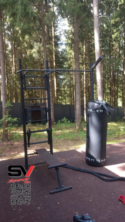 Монтаж уличной шведской стенки Sv Sport (3 вертикальных столба)