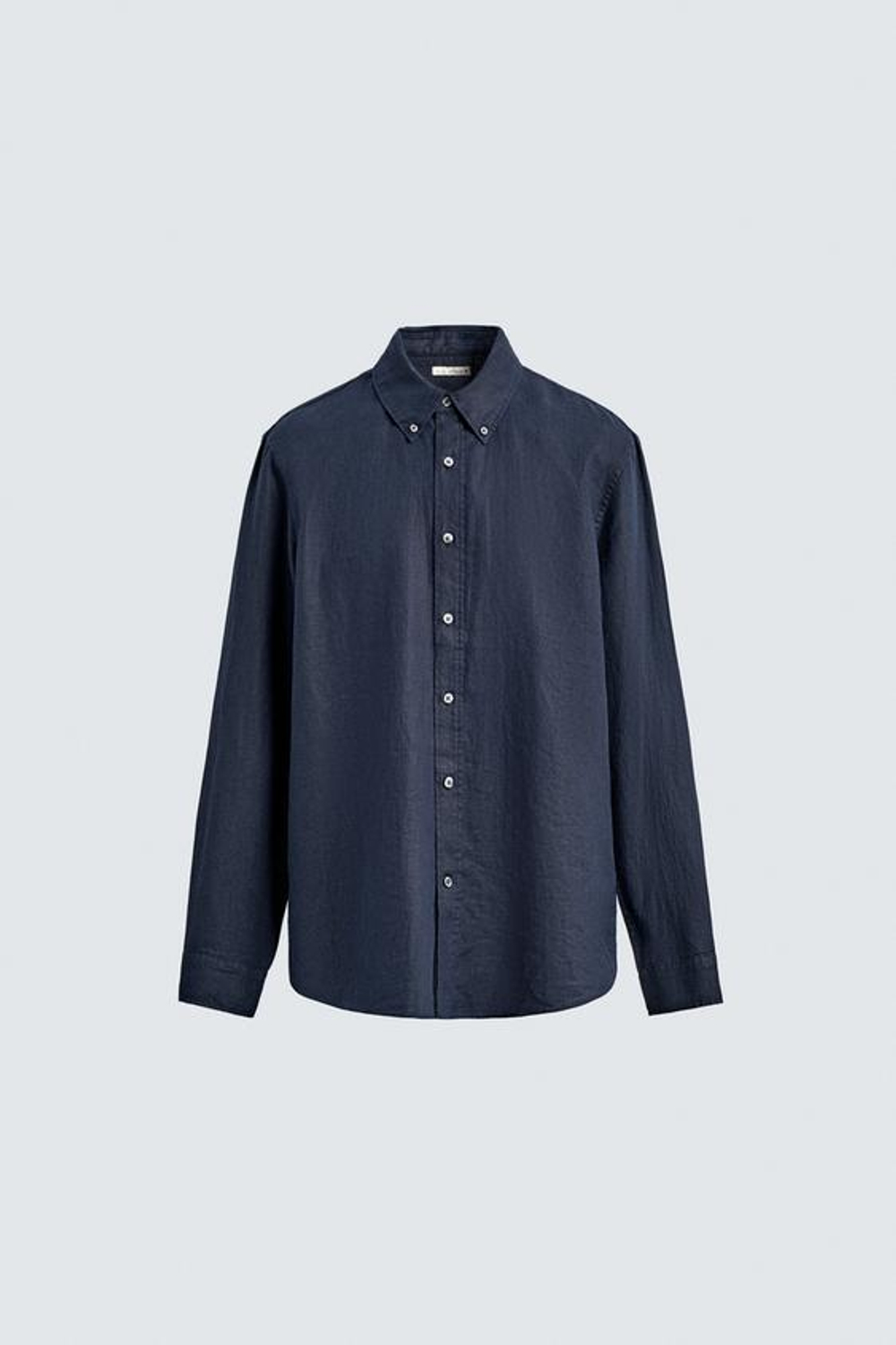 ZARA РУБАШКА ИЗ 100% ЛЬНА, МОРСКОЙ ТЕМНО-СИНИЙ