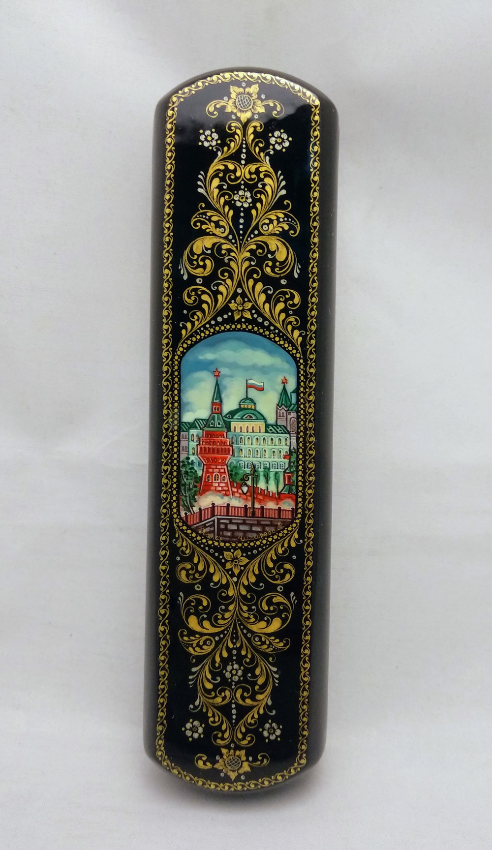 Шкатулка-пенал для ручки "Москва. Зима" худ. А. Чигарева 17.5х4.5см